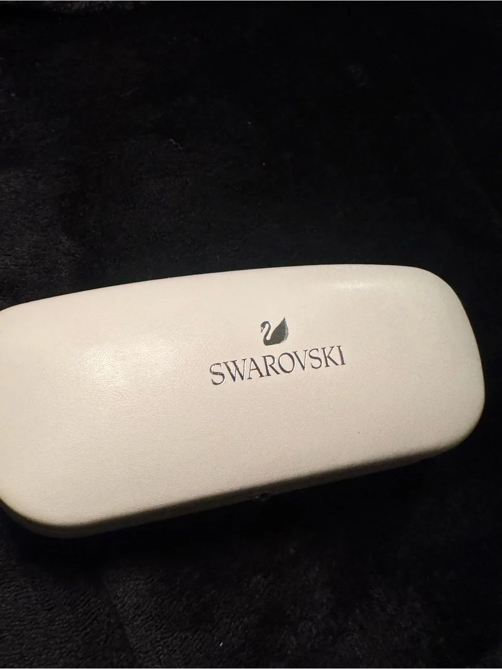 Swarovski Ivory White Glasses Case with Swan Logo